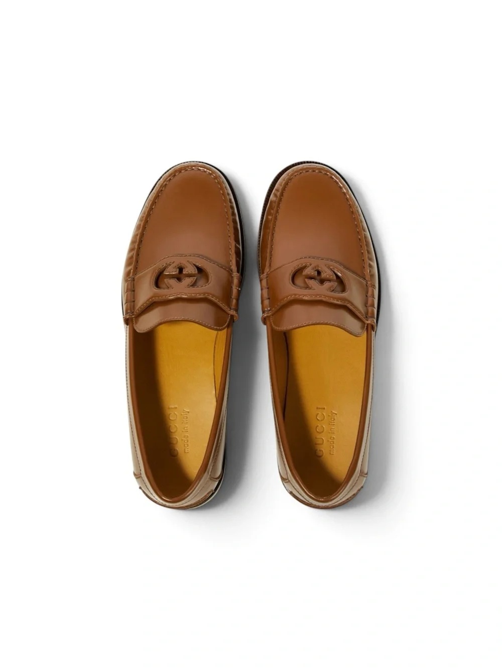 Gucci Millennial Ribot Interlocking G Cuir Leather Loafers Men’s 7.5
